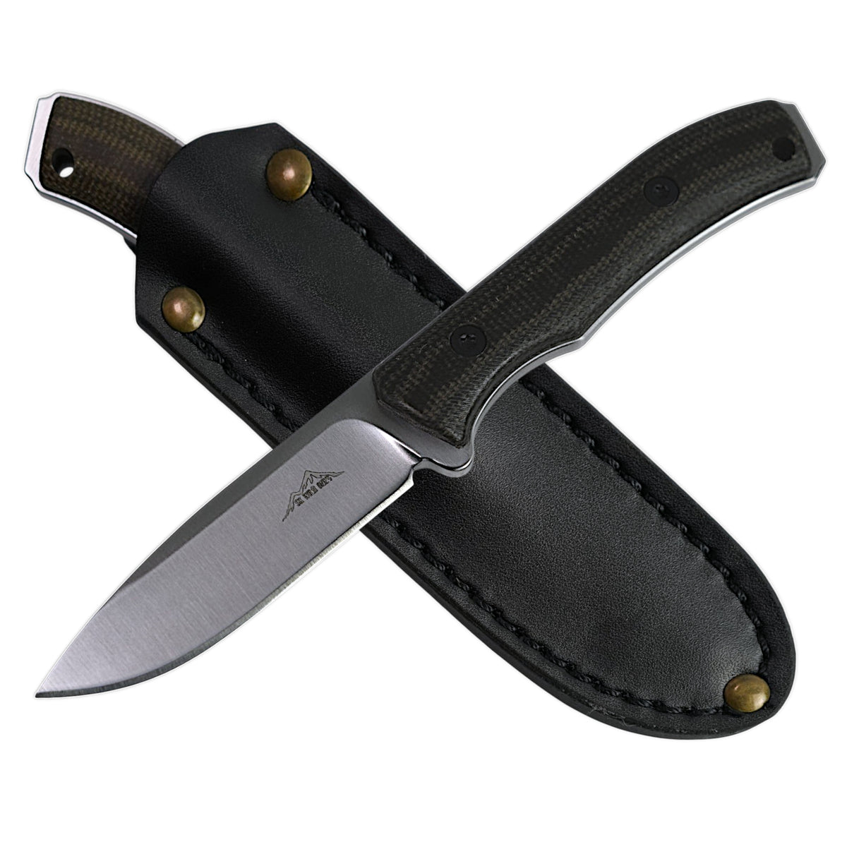 Wieland Jagdmesser – Feste 440C Klinge, Micarta Griff & Lederholster – EDC Outdoor Messer