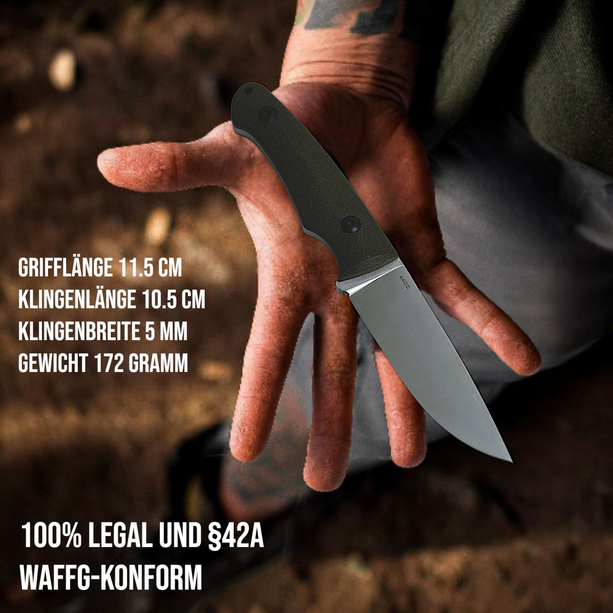 Outdoor Messer Survival - Jagdmesser Feststehende Klinge - Tyr
